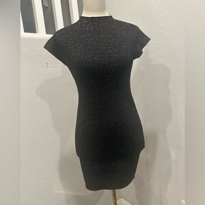 Zara high necked‎ Elegant Black Glitter Dress